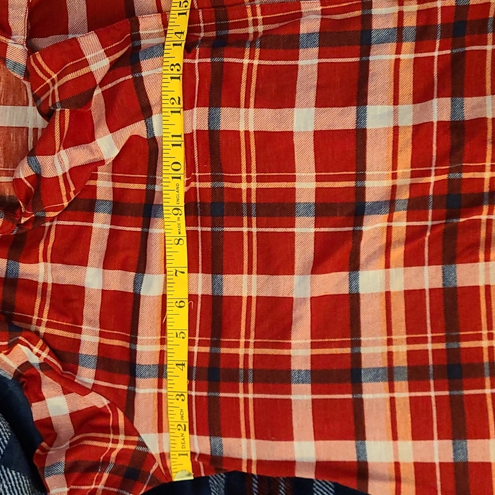 b&b boutique - Flannel 2X red white blue open cardigan - Picture 7 of 8